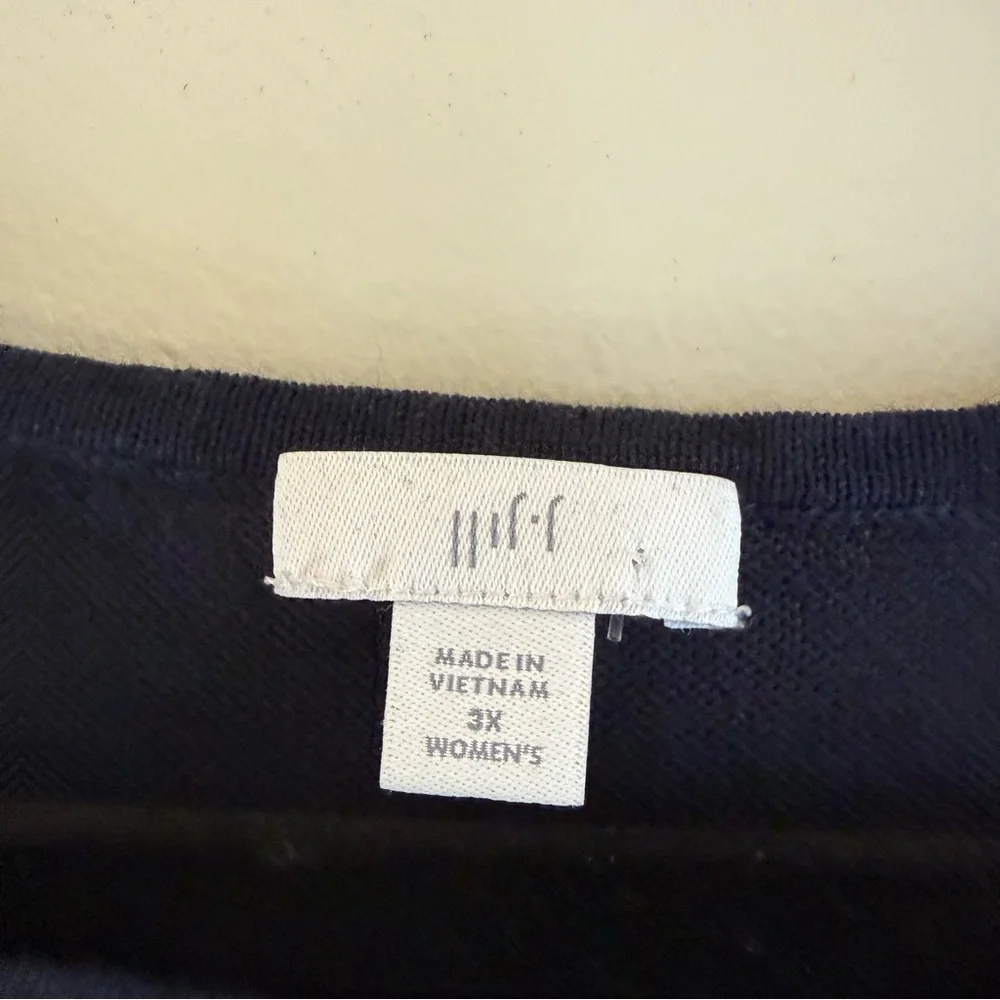 J Jill, lightweight linen sweater, navy blue, 3X - Picture 2 of 4